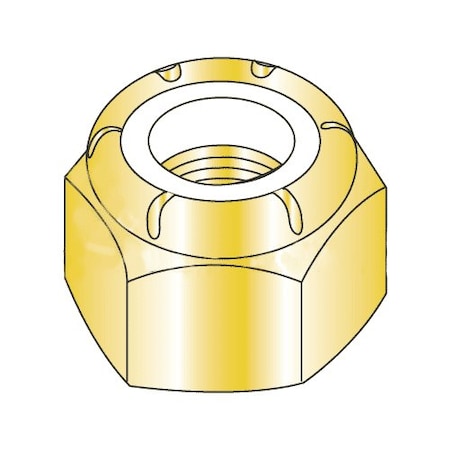 Nylon Insert Lock Nut, 3/8-24, Steel, Grade C, Yellow Zinc, 100 PK